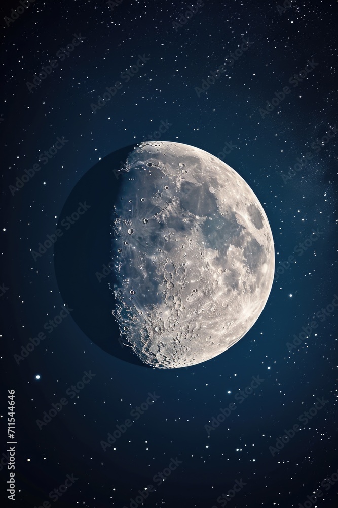 Aufkleber A captivating image of a brightly shining moon in the night sky. Perfect for adding a touch of natural beauty to any project or design