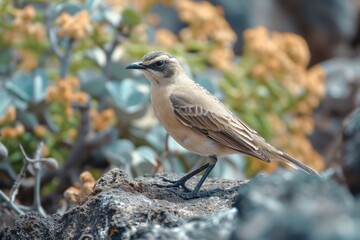 A small bird standing on a rock. Suitable for nature and wildlife-related projects