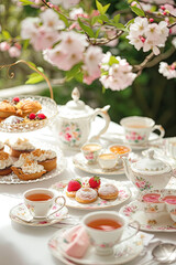 "Enchanted Garden Tea Gathering", spring art