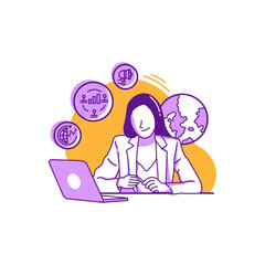  Business Woman - Flat Design