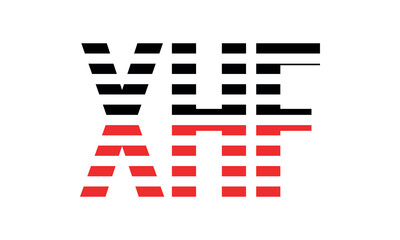 XHF three initial letter iconic line negative space minimal logo design vector template. monogram, abstract, wordmark, business, typography, minimalist, brand, company, flat, modern, unique, simple