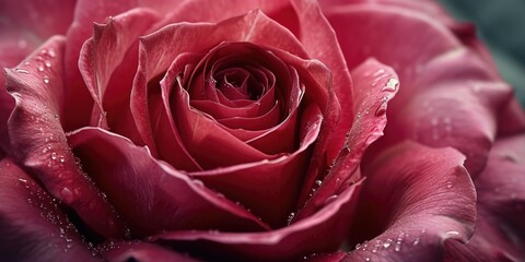 A stunning close-up image of a red rose covered in glistening water droplets. Perfect for adding a touch of elegance and beauty to any project or design