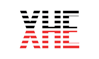 XHE three initial letter iconic line negative space minimal logo design vector template. monogram, abstract, wordmark, business, typography, minimalist, brand, company, flat, modern, unique, simple