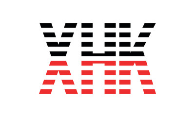 XHK three initial letter iconic line negative space minimal logo design vector template. monogram, abstract, wordmark, business, typography, minimalist, brand, company, flat, modern, unique, simple