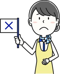 エプロンのキャビンアテンダント　上半身のポーズ４