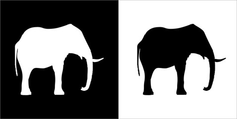 Illustration vector graphics of elephant icon - obrazy, fototapety, plakaty