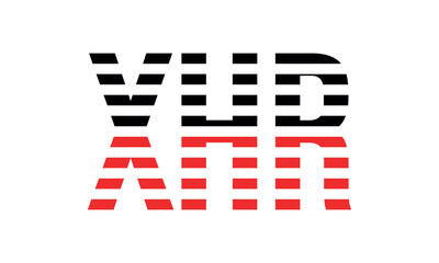 XHR three initial letter iconic line negative space minimal logo design vector template. monogram, abstract, wordmark, business, typography, minimalist, brand, company, flat, modern, unique, simple