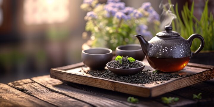 tea ceremony cups teapot Generative AI