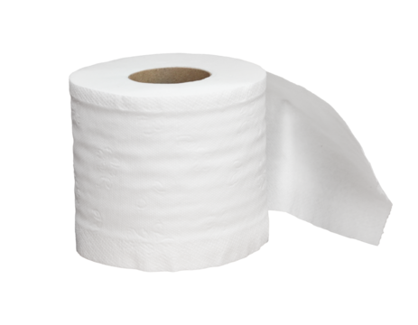white tissue paper roll isolated