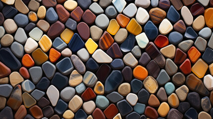 A collection of colorful stones arranged in a geometric pattern, creating a sense of order and harmony Ai Generative