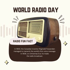 Happy World Radio Day Banner: Vector Illustration with Greeting and Ample Copy Space