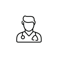 Fototapeta premium Doctor line icon isolated on transparent background