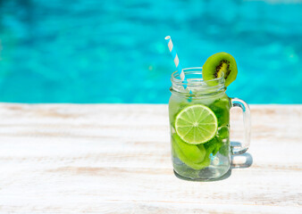 mojito cocktail on the beach