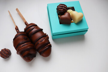 set of chocolates and gift box