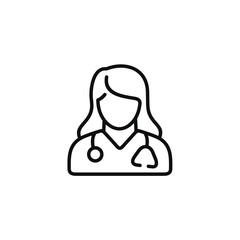 Doctor line icon isolated on transparent background