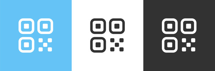 QR code icon. QR code for smartphone. Payment and identification barcode. Vector illustration.