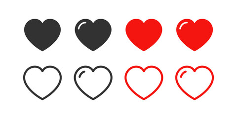 Heart icon. Love shape symbol. Valentine day. Health element. Wedding decoration.