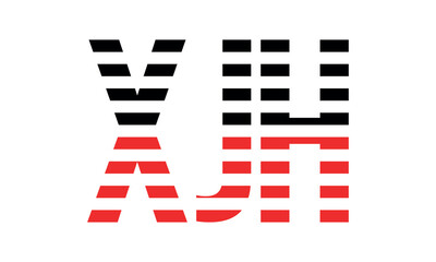 XJH three initial letter iconic line negative space minimal logo design vector template. monogram, abstract, wordmark, business, typography, minimalist, brand, company, flat, modern, unique, simple