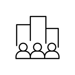 Employee stats outline icons, minimalist vector illustration ,simple transparent graphic element .Isolated on white background