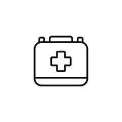 Medical kit line icon isolated on transparent background