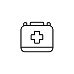 Medical kit line icon isolated on transparent background