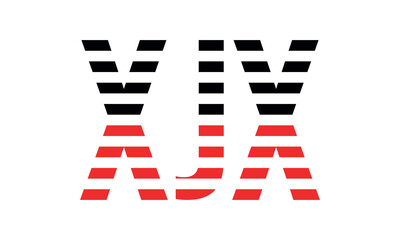 XJX three initial letter iconic line negative space minimal logo design vector template. monogram, abstract, wordmark, business, typography, minimalist, brand, company, flat, modern, unique, simple