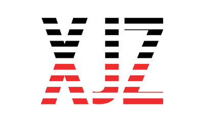 XJZ three initial letter iconic line negative space minimal logo design vector template. monogram, abstract, wordmark, business, typography, minimalist, brand, company, flat, modern, unique, simple