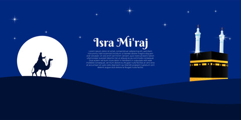 Vector illustration of Al Isra Wal Miraj social media feed template