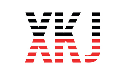 XKJ three initial letter iconic line negative space minimal logo design vector template. monogram, abstract, wordmark, business, typography, minimalist, brand, company, flat, modern, unique, simple