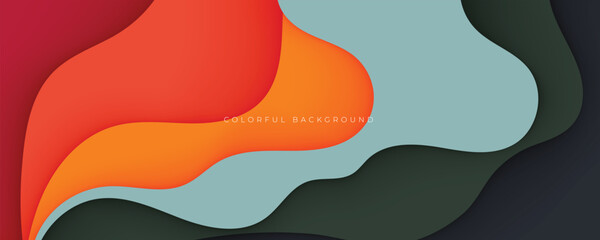 Abstract colorful wavy dimension layers background liquid shape vector ilustration.