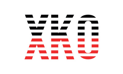 XKO three initial letter iconic line negative space minimal logo design vector template. monogram, abstract, wordmark, business, typography, minimalist, brand, company, flat, modern, unique, simple