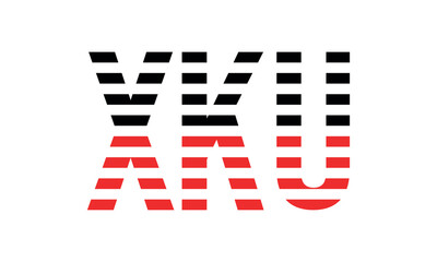 XKU three initial letter iconic line negative space minimal logo design vector template. monogram, abstract, wordmark, business, typography, minimalist, brand, company, flat, modern, unique, simple