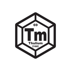 Thulium icon, chemical element in the periodic table