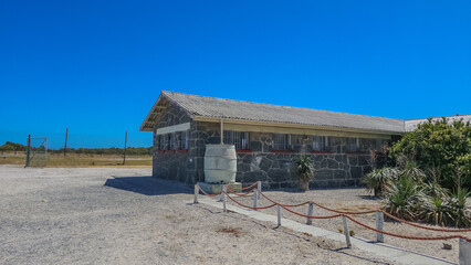 Architecture of the famous Robben Island prison in Cape Town, South Africa