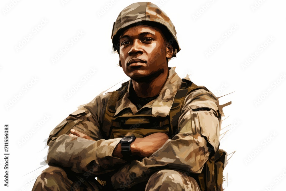 Poster portrait of a military soldier