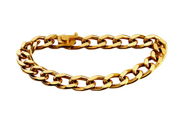 Jewel Gold Bracelet isolated on PNG Background. Generative Ai.