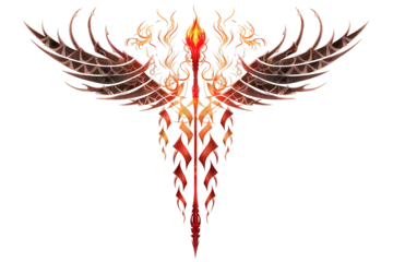 Fotobehang sword wings for tatto isolated on PNG Background. Generative Ai. © Jahid CF 5327702