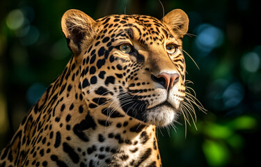 Majestic jaguar gazing intently in the wild