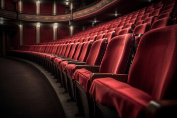 Obraz premium Theater moview show row of red seats