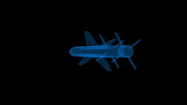 4k missile technology video, rocket video, missile wireframe video, rocket systems video
