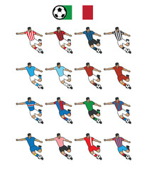 Italy soccer teams set vector illustration - 711559862