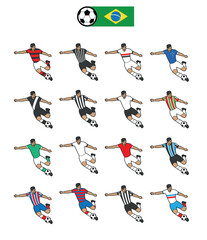 Brazil soccer teams set vector illustration - 711559868