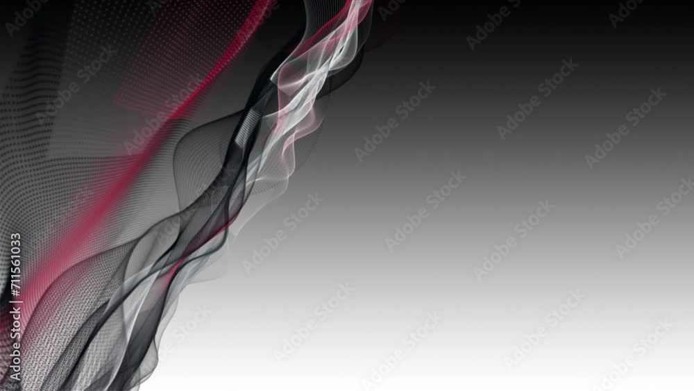 Poster Powerful video animation with particle wave object in slow motion and space for text, 4096x2304 loop 4K