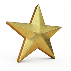 Gold Star render (isolated on white and clipping path)
