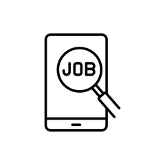 Job search outline icons, minimalist vector illustration ,simple transparent graphic element .Isolated on white background