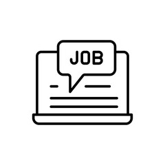 Online job outline icons, minimalist vector illustration ,simple transparent graphic element .Isolated on white background