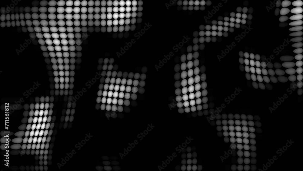 Poster abstract waving dots. computer generated 3d render