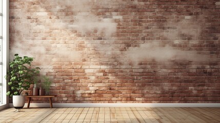 the natural beauty of a bricks background against a spotless canvas, presenting a visually engaging scene with each brick contributing to the composition.