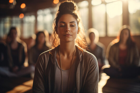 A picturesque image of students participating in a mindfulness and meditation session, emphasizing the importance of mental well-being in the modern academic environment.