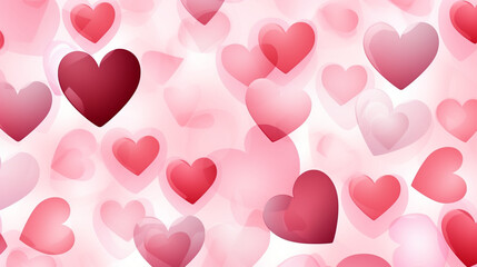 A pattern of large and small red hearts, clear shapes,Red love heart seamless pattern illustration. Cute romantic pink hearts  Light background. illustration watercolor  illustration watercolor